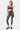 Tenue de sport Judoka Bandana Noir, brassière et legging à motif bandana noir et blanc, mannequin en pied de face