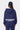 Sweat à capuche Fuzz Bleu Marine vu de dos sur mannequin femme, inscription blanche ELEVENPARIS sur le haut du dos