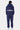 Sweat à capuche Fuzz Bleu Marine vu de dos sur mannequin homme, grande inscription blanche Elevenparis, avec jogging assorti