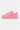 Baskets District V7 Suede Rose vues de profil, daim et cuir verni roses, motif éclair ton sur ton