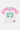 T-shirt Jovann Écru façon maillot, manches roses, col en V rayé vert, grand numéro 03 vert d'eau, étiquette en bas