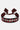 Bracelet tissé Eberry Noir à pompons, inscription gothique ELEVENPARIS blanche et motifs rouges, à plat