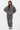 Sweat zippé à capuche Ejack Gris porté de face par une mannequin femme, gris délavé, fleurs de lys brodées, jogging assorti