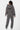 Sweat zippé à capuche Ejack Gris vu de dos sur mannequin femme, capuche à fleurs de lys brodées, gris délavé