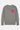 Pull col rond Edmo Gris à plat, de face, cœur rose smiley en jacquard sur la poitrine, bords côtes