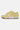Baskets basses District V5 Jaune vue de profil, cuir jaune pâle et blanc, grande fleur de lys et gros lacets