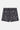 Maillot de bain Jibby Noir vu de dos à plat, imprimé bandana paisley blanc et inscription sur la poche
