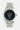 Montre Elad Noir de face, bracelet en acier, cadran noir avec grand coeur blanc et inscription ElevenParis