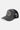Casquette trucker Elowen Noir Délavé de trois quarts, coton gris foncé, coeur smiley brodé et visière effilochée