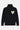 Pull Emile Noir à col montant de face à plat, maille épaisse, coeur écru avec visage smiley sur la poitrine