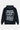 Sweat à capuche Evy Noir Délavé vu de dos à plat, grand cœur gris et inscriptions Love Amor blanches