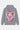 Sweat à capuche Evy Gris Chiné vu de dos à plat, grand cœur blanc et inscriptions Love Amor rouges