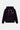 Sweat à capuche zippé Moon Noir de face à plat, cordons multicolores tressés, surpiqûres colorées et broderie