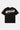 T-shirt Fabea Noir vu de dos à plat, grand logo Eleven Paris blanc orbité d'étoiles