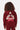 Sweat à capuche Falou Bordeaux vu de dos sur enfant, grande étoile rose avec logo Eleven Paris et étoiles écrues