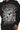 Sweat à capuche Fanta Noir en gros plan sur le motif toile d'araignée blanche et lettrage Eleven Paris à strass