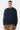 T-shirt Farah Noir Délavé à manches longues porté par un homme, vue de face, inscriptions gothiques sur les manches