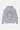 Sweat à capuche Fayot Gris Chiné à plat, vue de dos, smiley en lettrage gothique ELEVENPARIS bleu, fleur de lys