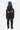 Sweat à capuche Fear Noir vu de dos sur enfant avec bonnet bleu, écussons colorés sur la capuche et les manches