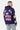 Sweat à capuche Fendy Bleu vu de dos sur un homme, inscription rose NO SNITCH LOVERS et lettres jaunes sur la manche