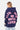 Sweat à capuche Fendy Bleu vu de dos sur une femme, grande inscription rose ELEVENPARIS NO SNITCH LOVERS, jean bleu