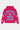 Sweat à capuche Fendy Rose à plat, vue de dos, inscription bleue ELEVENPARIS NO SNITCH LOVERS, lettres roses aux manches