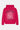 Sweat à capuche Fepito Rose à plat, vue de face, toile d'araignée rose clair et inscription Eleven Paris, cœurs aux manches