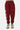 Jogging Fixion Bordeaux porté de face par une mannequin, logo rouge brodé sur la cuisse et étoiles blanches sur la jambe