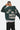 Sweat à capuche zippé Fizz Vert porté de dos par un mannequin homme, inscription Eleven Paris No Snitch Lovers blanche