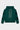 Sweat à capuche zippé Fizz Vert de face à plat, cordons blancs, poche kangourou et lettrages noirs sur les manches
