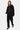 Sweat à capuche zippé Flarion Noir porté en ensemble avec le jogging clouté par une mannequin, vue de face en pied
