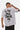 T-shirt Flaris Blanc porté de dos par un mannequin homme, grande inscription noire In the end l'amour win