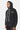 Sweat à capuche Fliper Noir Délavé porté par un mannequin homme capuche relevée, logo Elevenparis blanc sur la poitrine