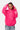 Sweat à capuche Fendy Rose porté de face par une mannequin capuche relevée, cordons écrus, lettrages en relief aux manches