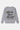 Sweat col rond Flora Gris Chiné de dos à plat, grande broderie cursive Eleven Paris Therapy Reset button et petites fleurs