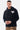 Sweat à capuche Florian Noir porté de face par un mannequin homme, inscription blanche l'amour win sur la poitrine