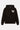 Sweat à capuche Florian Noir de face à plat, petite inscription blanche l'amour win sur la poitrine, cordons noirs