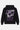 Sweat à capuche Flouze Noir de dos à plat, cœur pixel violet et inscription Eleven Paris True Story blanche
