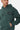 Sweat à capuche Folezia Vert, gros plan sur la broderie Eleven Paris, cordons rayés et surpiqûres de la poche