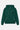 Sweat à capuche Folezia Vert de face, cordons rayés, broderie Eleven Paris et surpiqûres blanches sur la poche