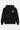 Sweat à capuche Fontenay Noir de face, coeur rose brodé à yeux en croix, cordons et poche kangourou