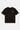 T-shirt Foufou Noir de face sur fond blanc, petit coeur blanc brodé et surpiqûres claires