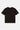 T-shirt Foufou Noir de dos sur fond blanc, col rond et surpiqûres claires aux manches et à l'ourlet