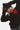Pull en maille Franklin Noir porté par un enfant avec bonnet noir, grand coeur rouge brodé sur la poitrine
