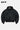 Veste bomber Eschott Noir vue de dos à plat, capuche noire avec cœur et inscription brodés