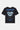 T-shirt Jais Noir à plat vu de dos, cœur bleu qui coule Eleven Paris et inscription ELVN Design Studio
