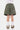 Maillot de bain short enfant Jakarta Kaki vu de dos, fleurs de lys et étiquette Elevenparis à la ceinture