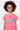 Robe enfant Jamour Rose en gros plan, numéro 97 bordeaux et inscription Amour bleu clair, manches retroussées
