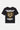 T-shirt Janiel Noir à plat de dos, grand cœur zébré brun, textes blancs Made With Love et Elevenparis No Snitch