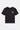 T-shirt Janiel Noir à plat de face, petit cœur zébré doré au visage souriant sur la poitrine